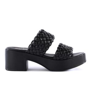 Seychelles Novelty Platform Sandal Black Leather Women's 6